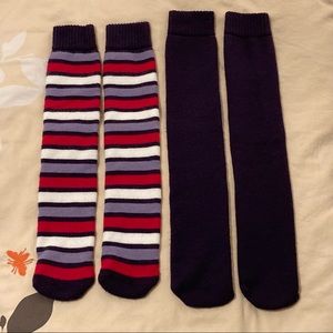 Set of 2 pairs thick knee-high socks